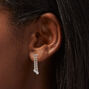 Rose Gold Mini Drip Crystal Fringe Statement Necklace &amp; Drop Earrings Set - 2 Pack,