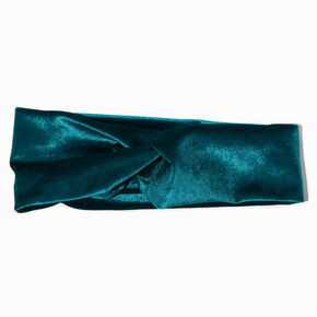 Teal Green Velvet Twisted Headwrap,