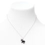 Black French Bulldog Silver Pendant Necklace,