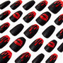 Red Drip Lips Coffin Vegan Faux Nail Set - 24 Pack,
