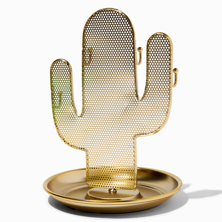 Gold Saguaro Cactus Jewelry Holder,