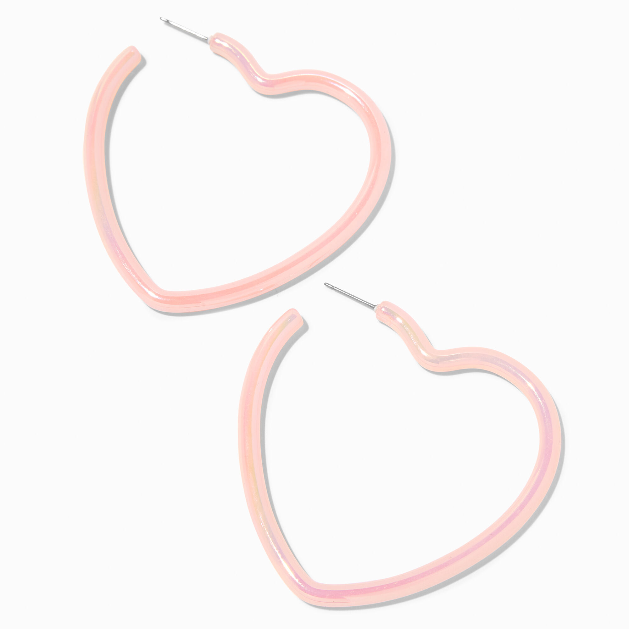 Pink heart hoop sale earrings