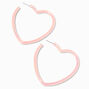 Pink Blush 70MM Heart Hoop Earrings,