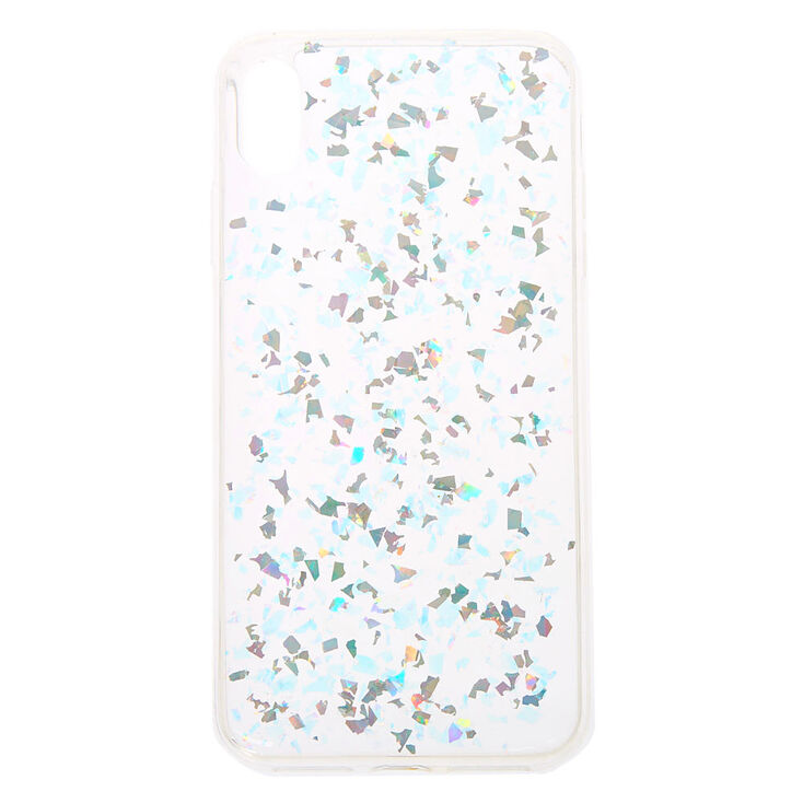 Clear Holographic Confetti Phone Case - Fits iPhone XS Max,