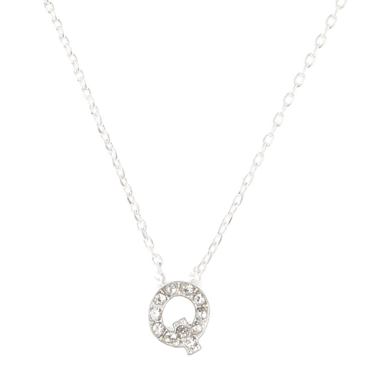 Q Pendant Initial Necklace,