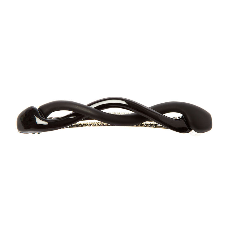 Shiny & Matte Black Twist Hair Clip,
