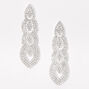 Silver 2.5&quot; Rhinestone Regal Drop Earrings,