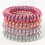 Mixed Pink Reflective Spiral Hair Ties - 4 Pack,