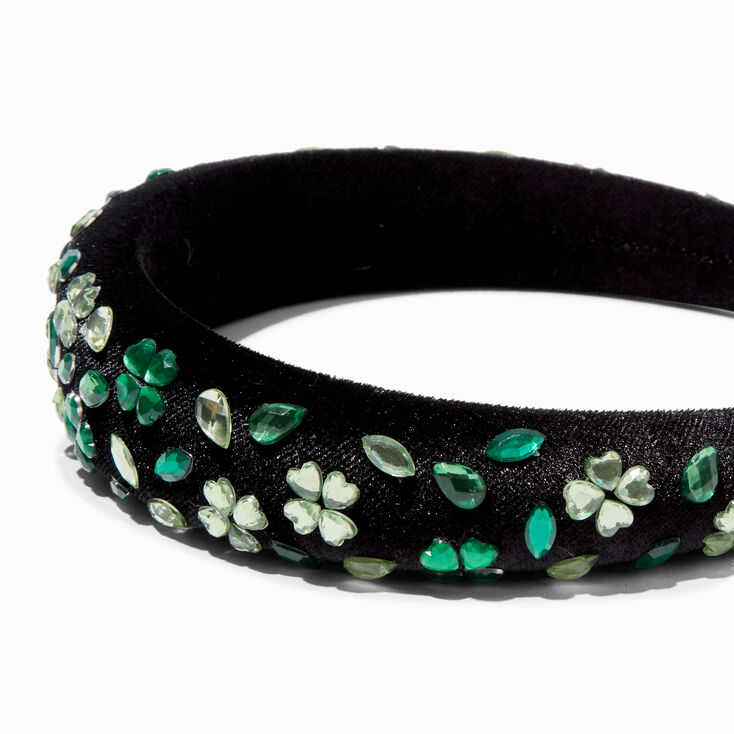  Green Gemstone Shamrock Headband,