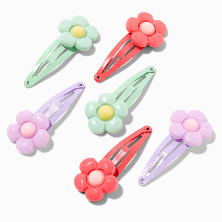 Pastel Daisy Snap Hair Clips &#40;6 Pack&#41;,