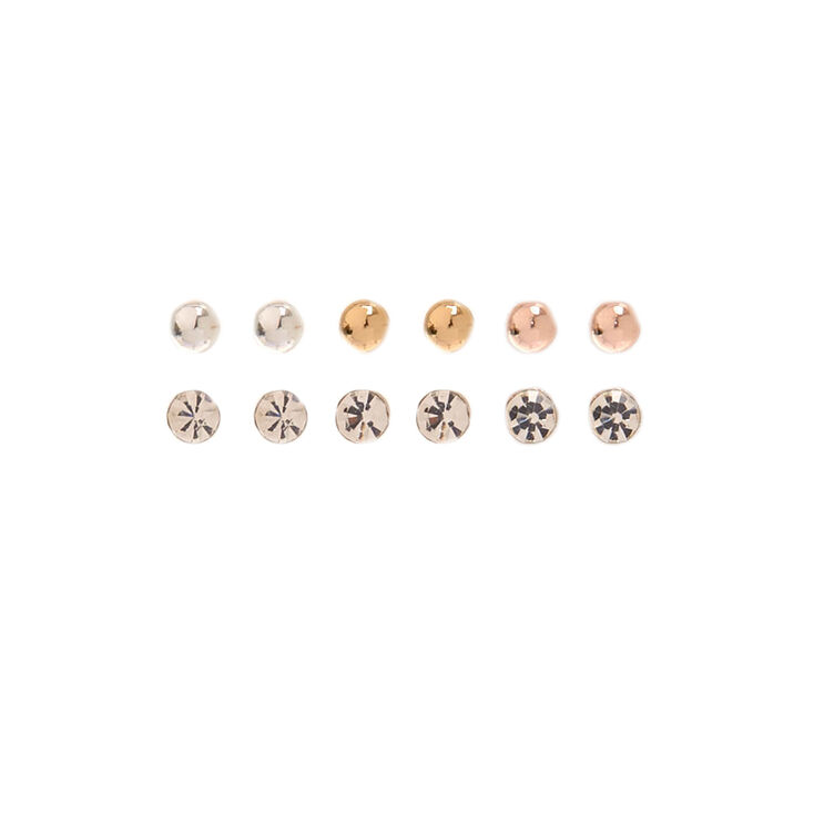 9 Pack Stud & Hoop Earrings,