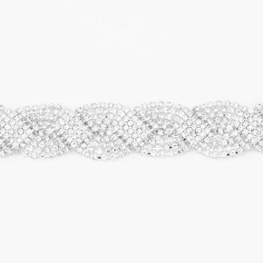 Silver Rhinestone Braided Chain Bracelet,