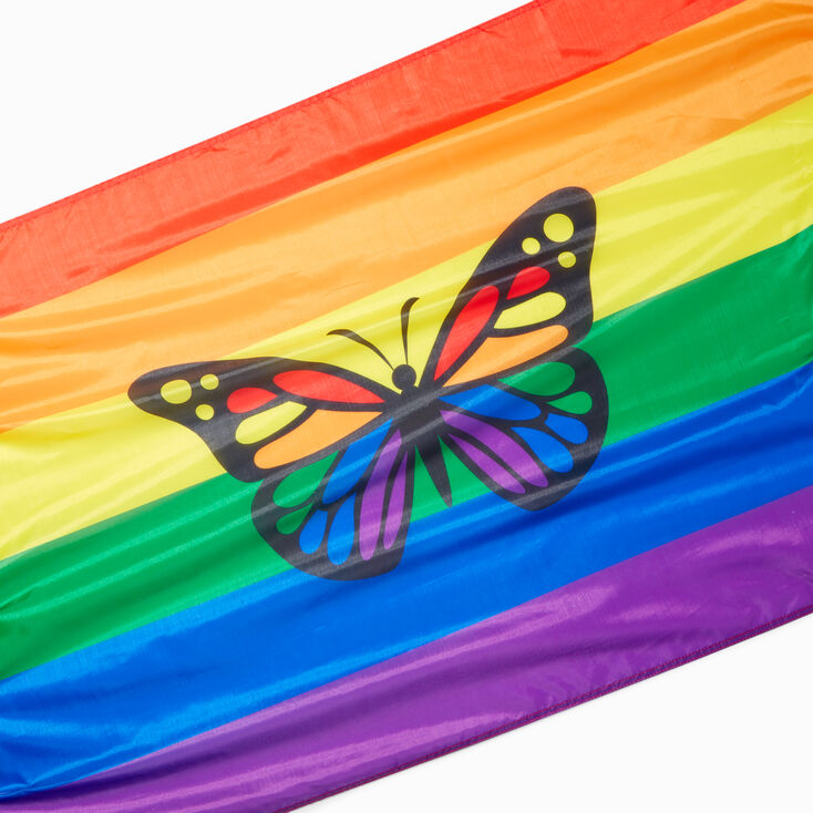Rainbow Stripe Butterfly Flag,