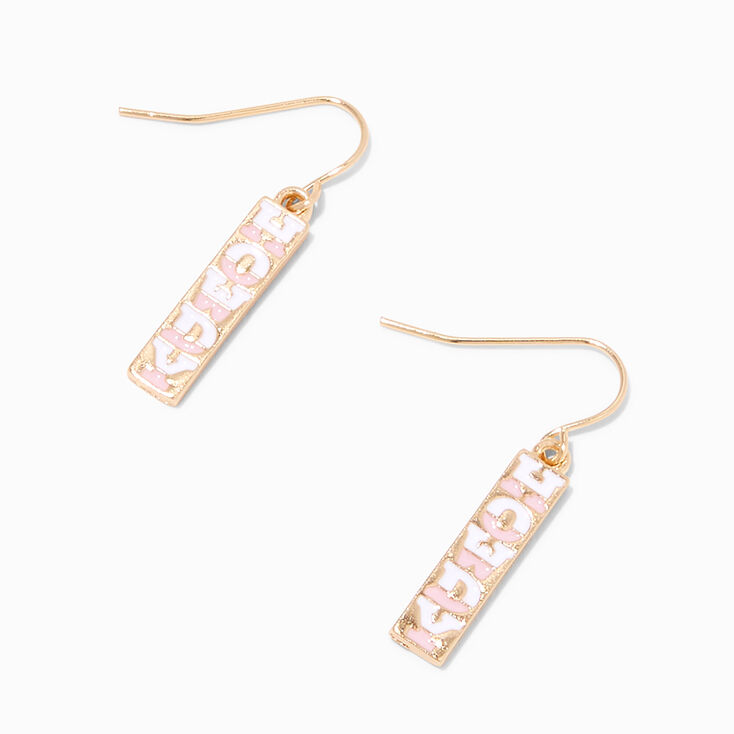 Pink Howdy 1&quot; Drop Earrings,