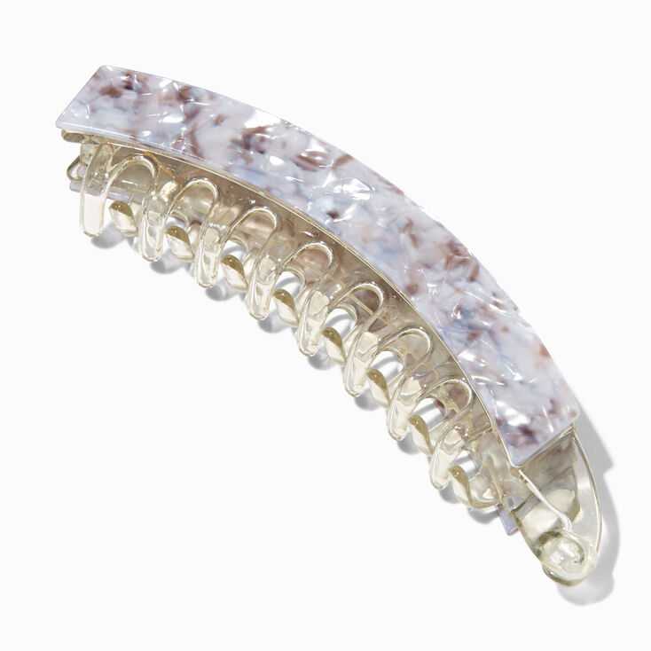 Silver Tortoiseshell Acrylic Banana Hair Claw,