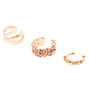 Rose Gold Embellished Twist Ear Cuffs - 3 Pack,
