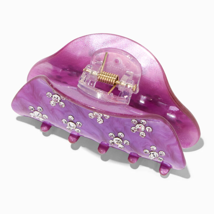Purple Embellished Daisy Hair Claw,