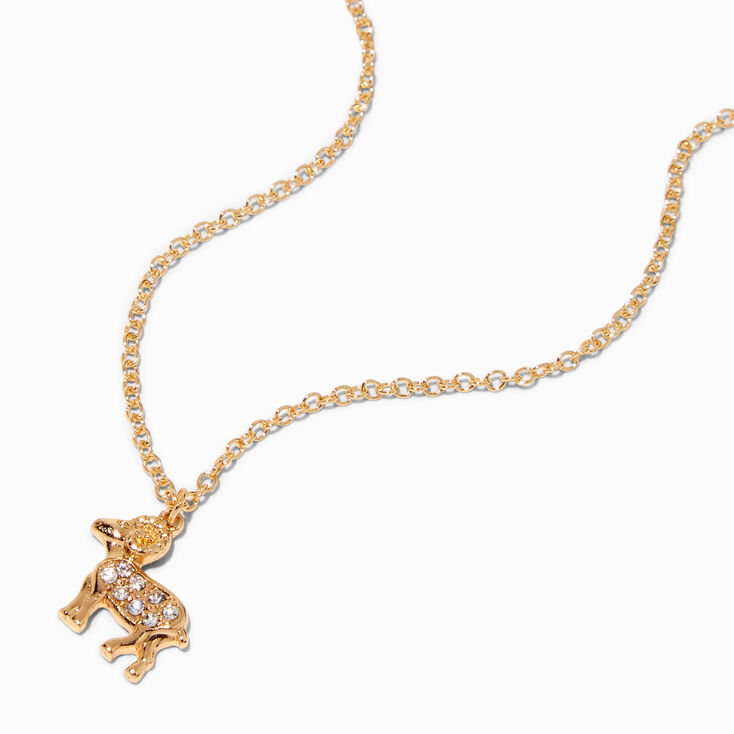 Gold Zodiac Symbol Pendant Necklace - Aries,