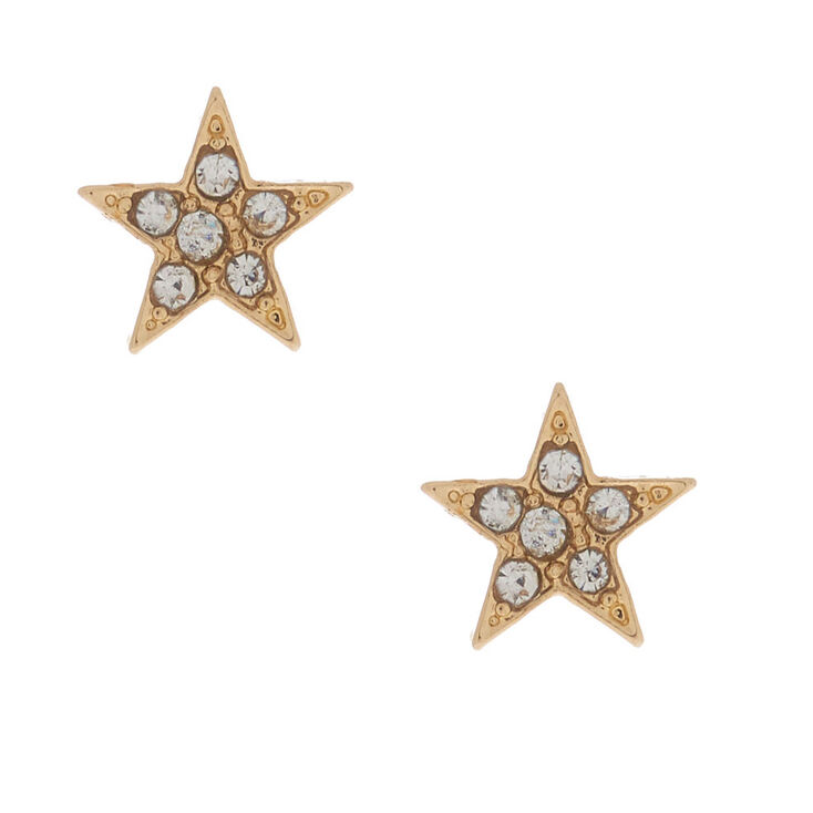18kt Gold Plated Star Stud Earrings,