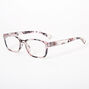 Transparent Ink Blot Rectangle Clear Lens Frames - Purple,