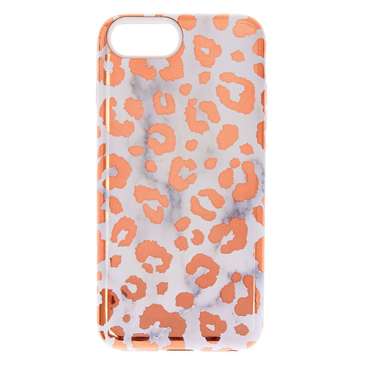 Rose Gold Leopard & Marble Protective Phone Case - Fits iPhone X/XS,