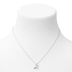 Silver Whale Tail Pendant Necklace,