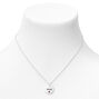 Silver Birthstone Color Tag Pendant Necklace - January,