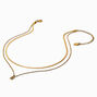 Gold-tone Stainless Steel Cubic Zirconia Initial Pendant Multi-Stand Necklace - K,