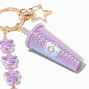 Purple Coffee Tumbler Daisy Star Keychain,