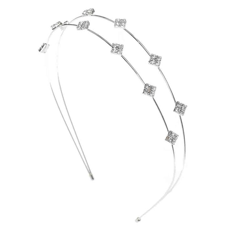 Diamond Shaped Double Row Headband - Navy,