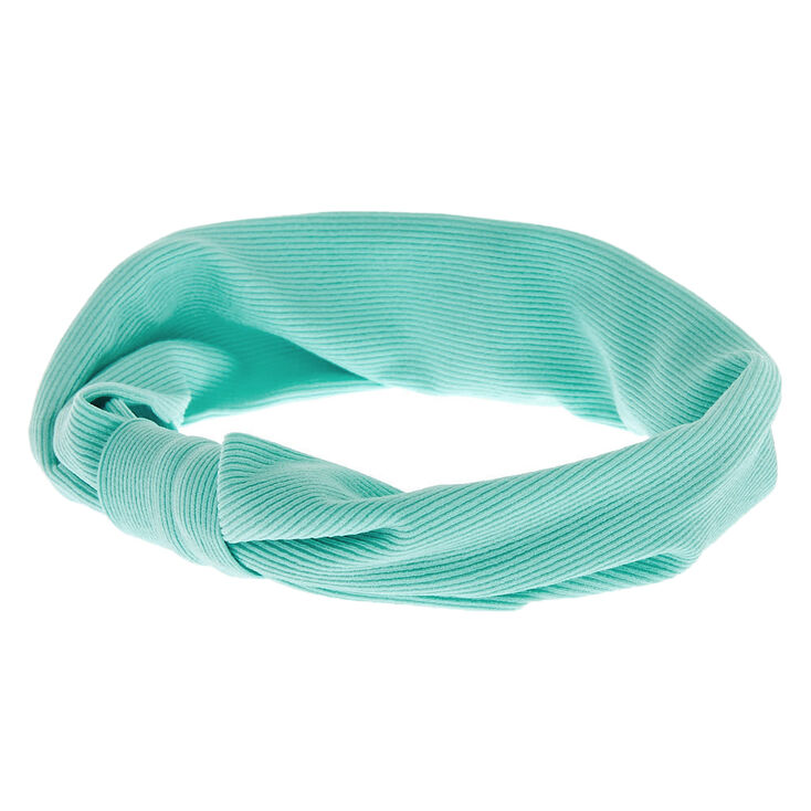Ribbed Knotted Headwrap - Seafoam Green,