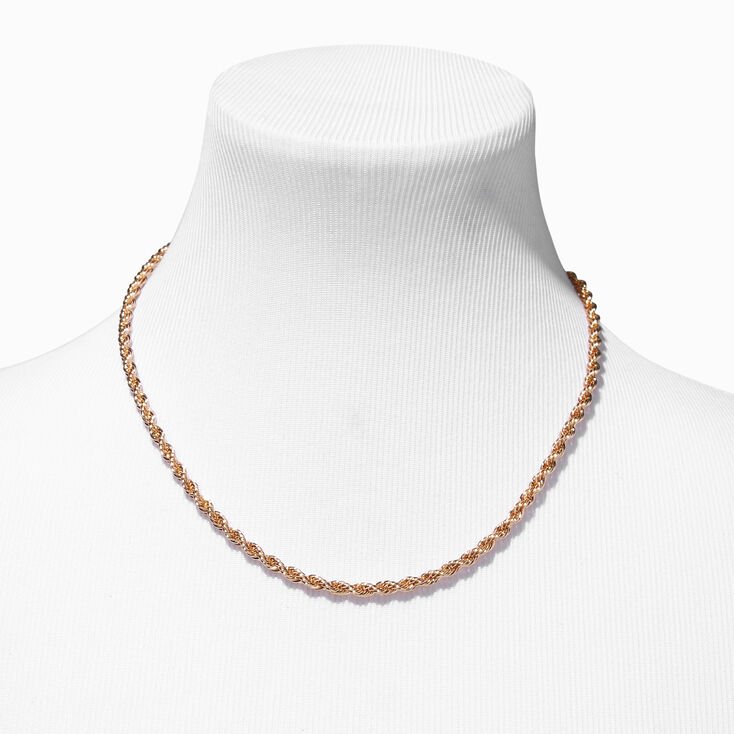 Gold 4MM Rope Chain Necklace,