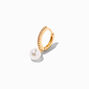 Gold 20G Crystal Faux Pearl Cartilage Clicker Earring,