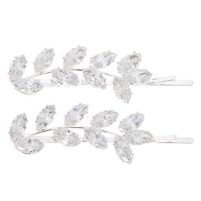 Silver Rhinestone Vine Bobby Pins - 2 Pack,