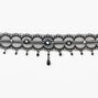 Starburst Beaded Lace Black Choker Necklace,