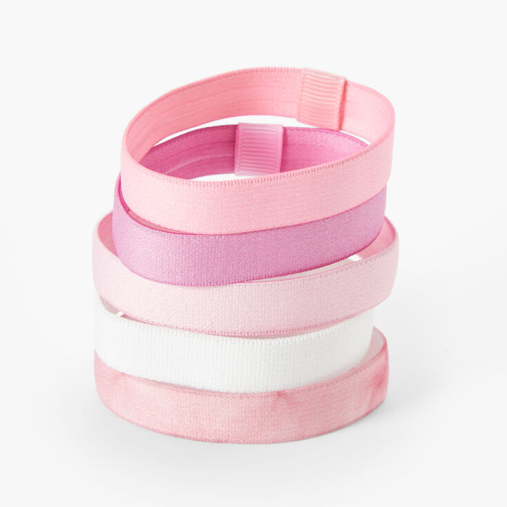 Mixed Pink Sport Grip Hair Ties - 5 Pack,
