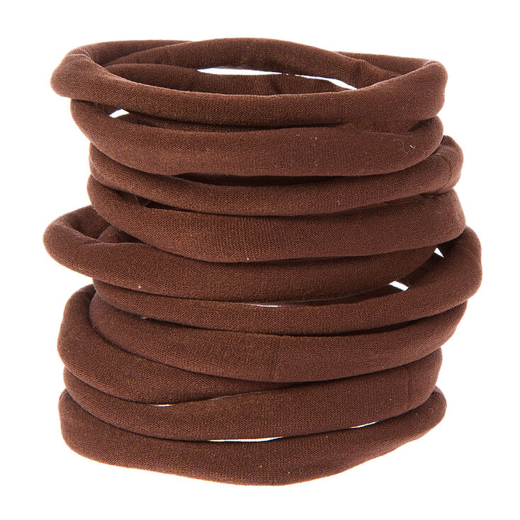 Brown Rolled Ponytail Holders Set,