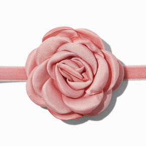 Pink Flower Corsage Choker Necklace,