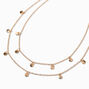 Gold Disc Charm Multi-Strand Necklace,