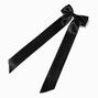 Black Satin Long Tail Bow Hair Clip,