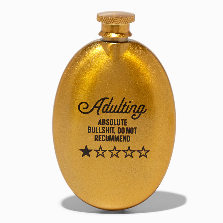 Adulting Gold Oval Flask,