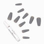 Matte Gray Squareletto Vegan Faux Nail Set - 24 Pack,