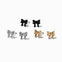 Mixed Metal Bow Stud Earrings - 3 Pack,
