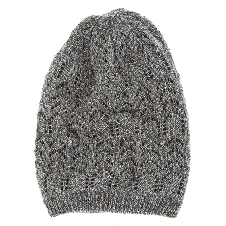 Double Layer Knit Beanie - Gray,