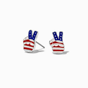 American Flag Peace Sign Stud Earrings,