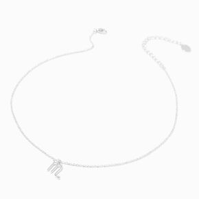 Silver Zodiac Embellished Pendant Necklace - Scorpio,