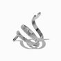 Silver-tone Textured Wrap Snake Ring,