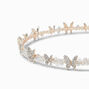 Rose Gold-tone Crystal Butterfly &amp; Pearl Headband,