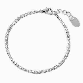 Silver-tone Cubic Zirconia Tennis Bracelet,