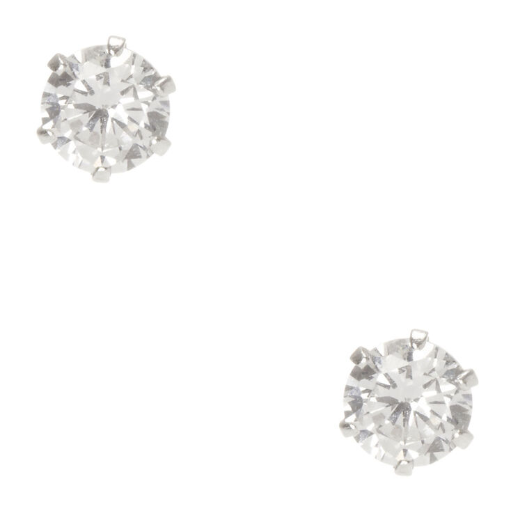 Crystal Sterling Silver Stud Earrings,